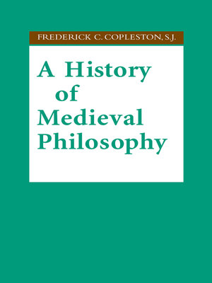 cover image of A History of Medieval Philosophy